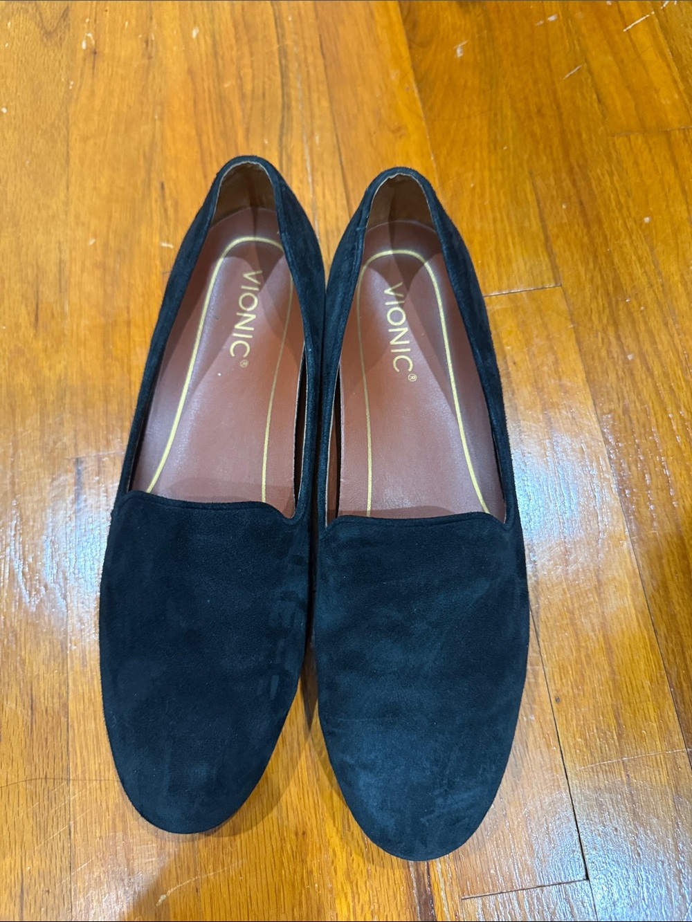 Vionic Black Suede Slip-On Loafers for Women